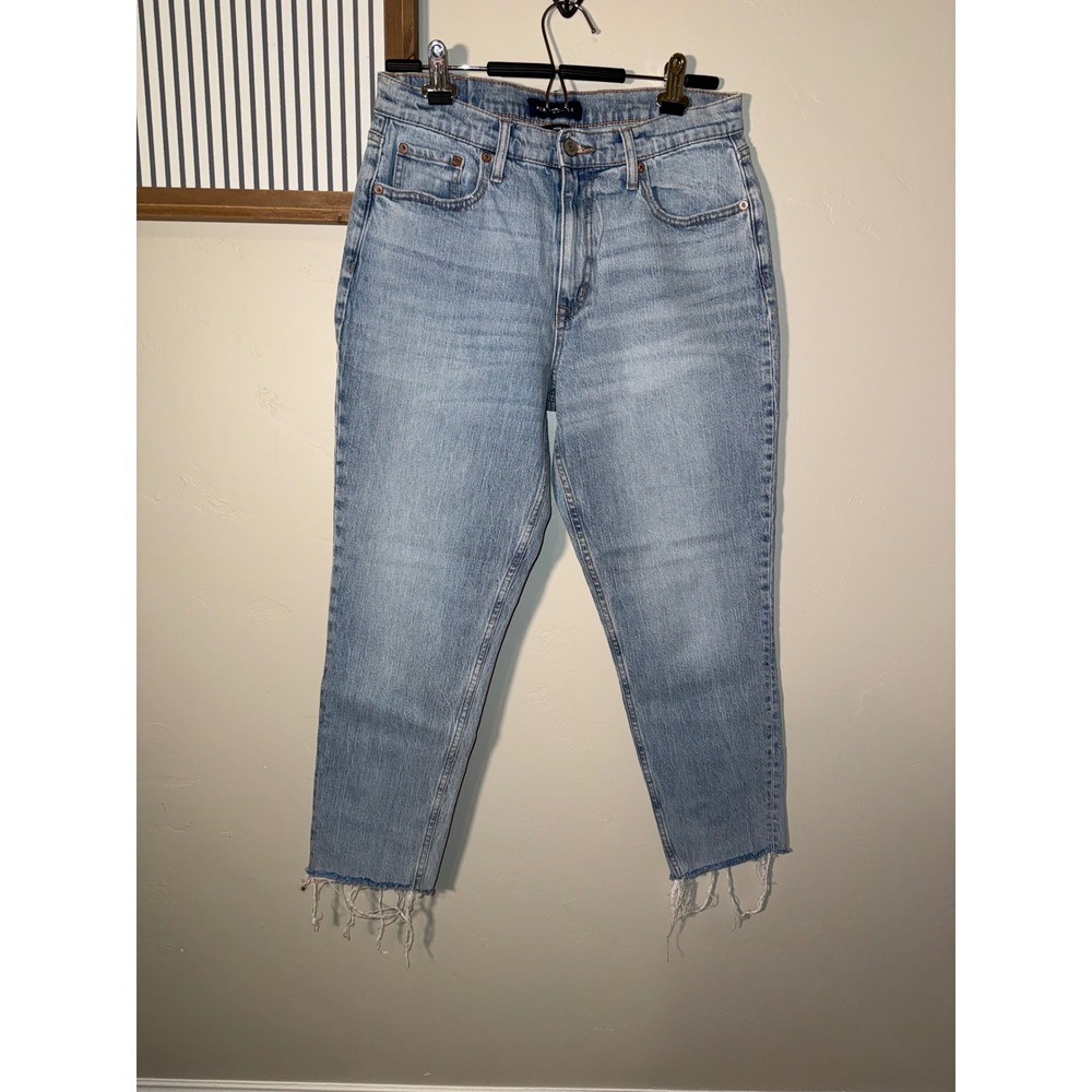 Aeropostale Mom Jean Light Wash High Rise Raw Hem Denim Pants Size 10